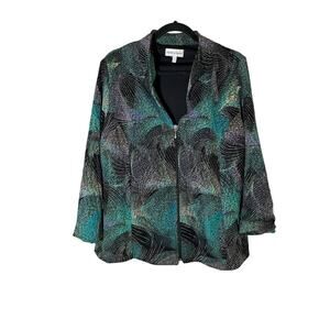 Draper's & Damon's Peacock Color Full Zip Woman's Jacket Size XL